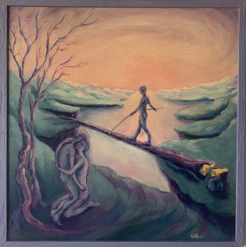 In equilibrio su un fragile paesaggio by Gabriele Pietrantuono, Painting for Sale on Select