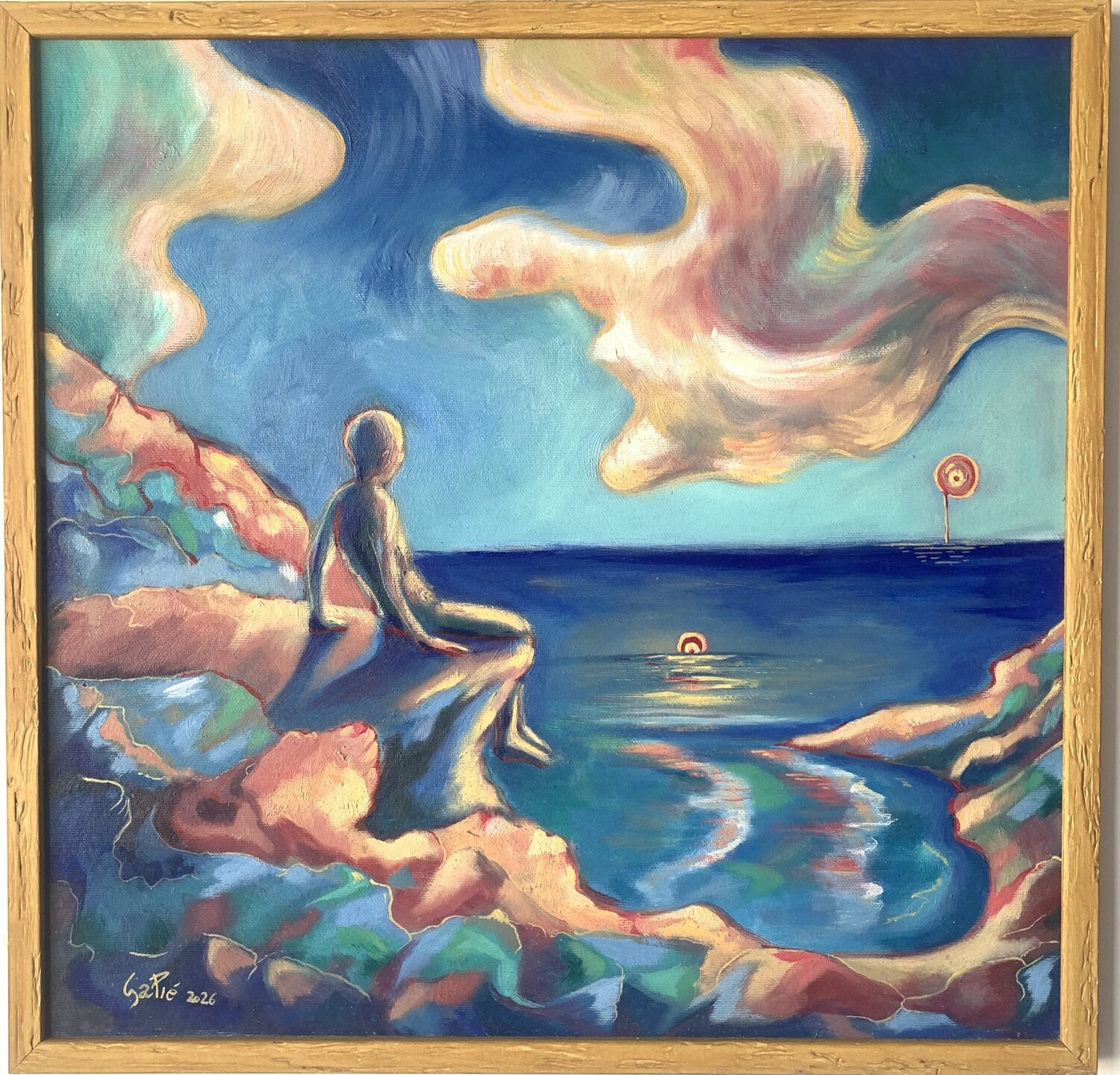 Contemplazione sul mare Gabriele Pietrantuono Original painting for sale