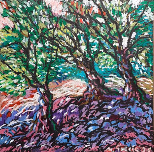 Purple shadow in orchard by Maja Grecic, Drawing for Sale on Select