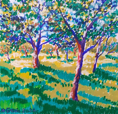 English orchard by Maja Grecic, Drawing for Sale on Select