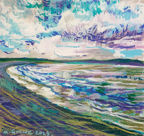 High tide in Machynys by Maja Grecic, Drawing for Sale on Select