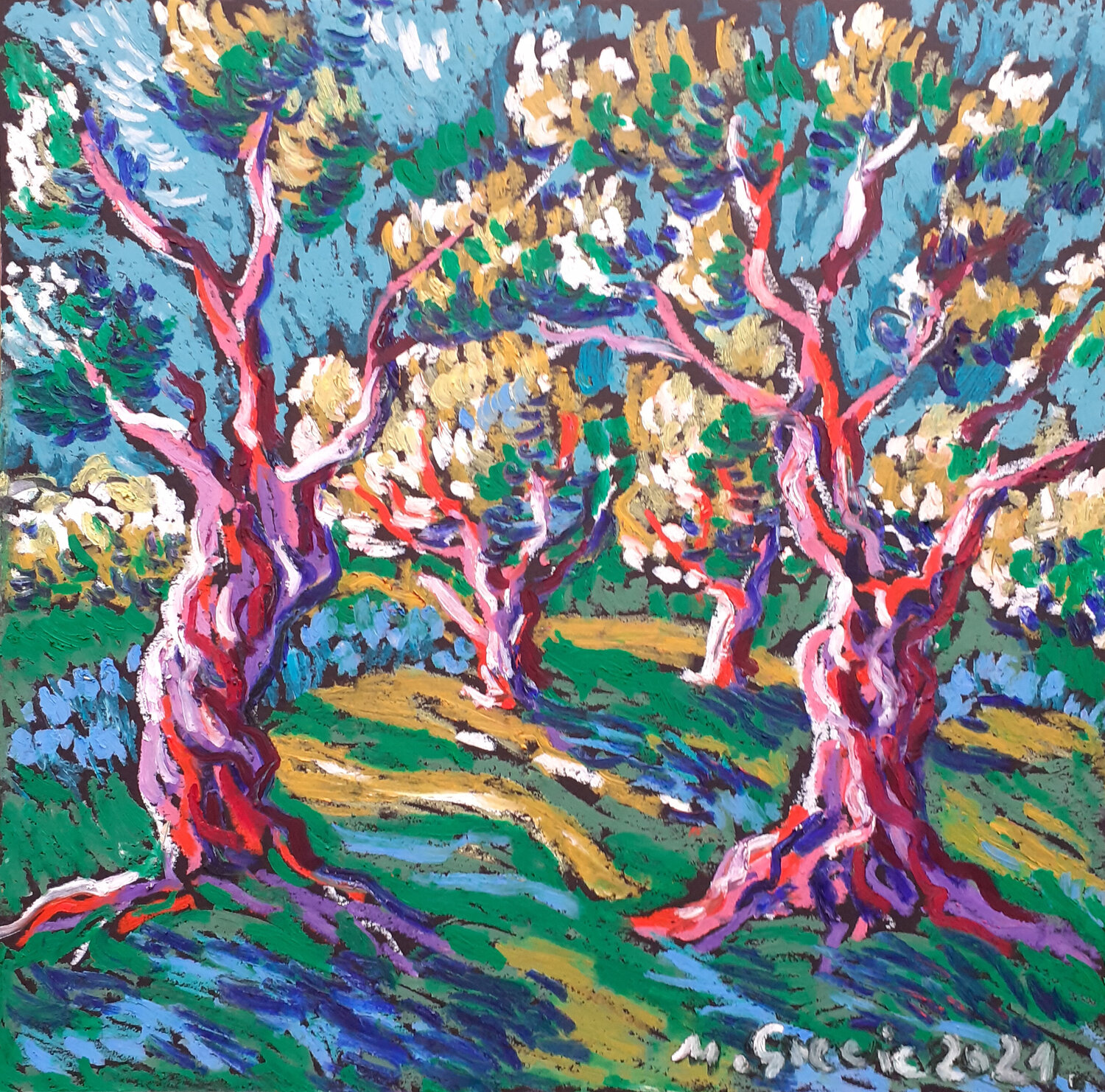 Olive grove No 33 Maja Grecic Drawing for sale