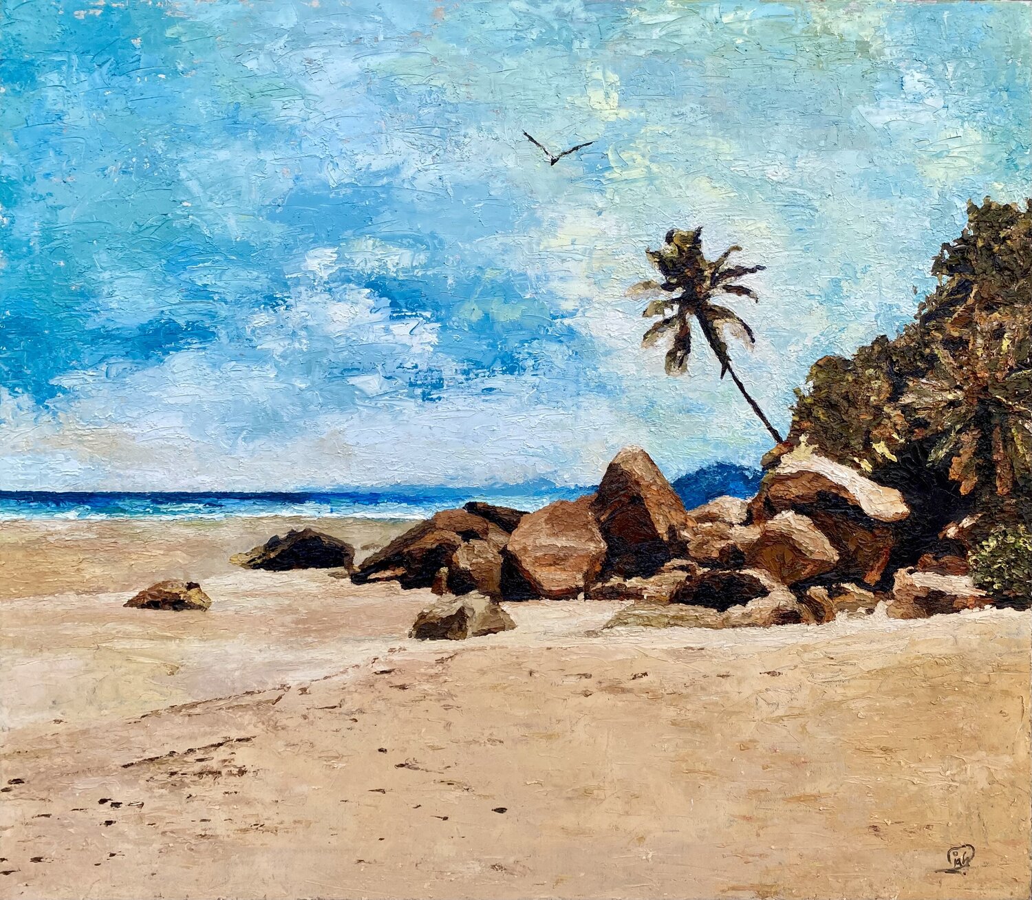 La Plage Gigi Miahs Original painting for sale