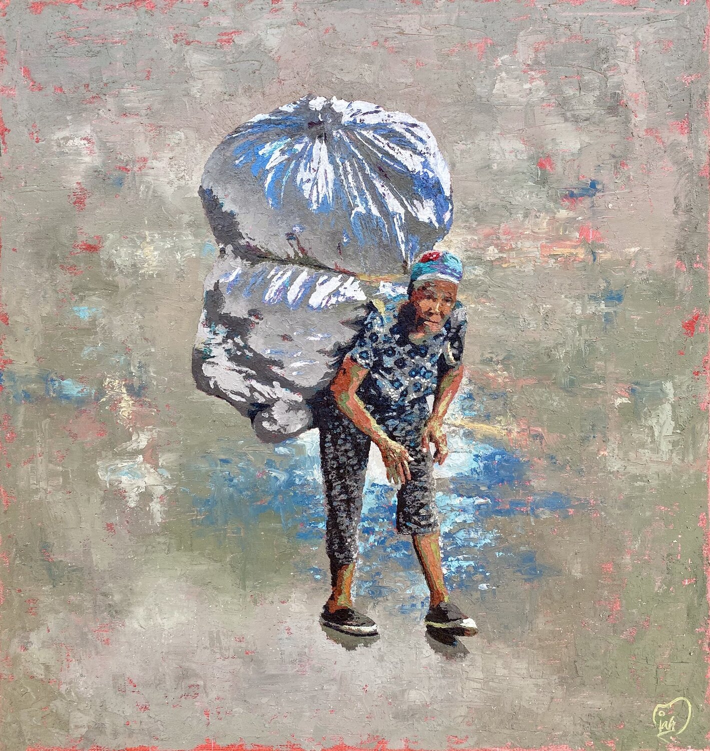 A Lifetime in a Sack Gigi Miahs Original painting for sale