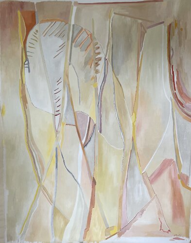 Amarillo,(donde se juntan las paralelas) by Ana Fuchs, Painting for Sale on Select