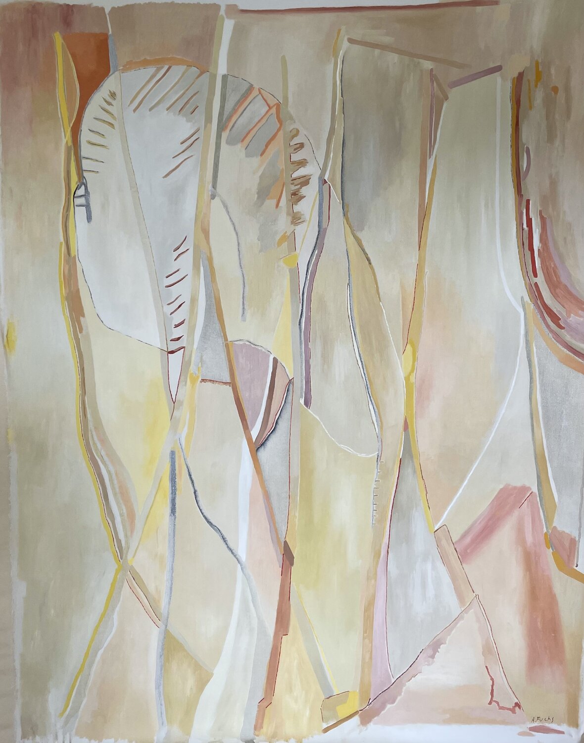 Amarillo,(donde se juntan las paralelas) Ana Fuchs Original painting for sale