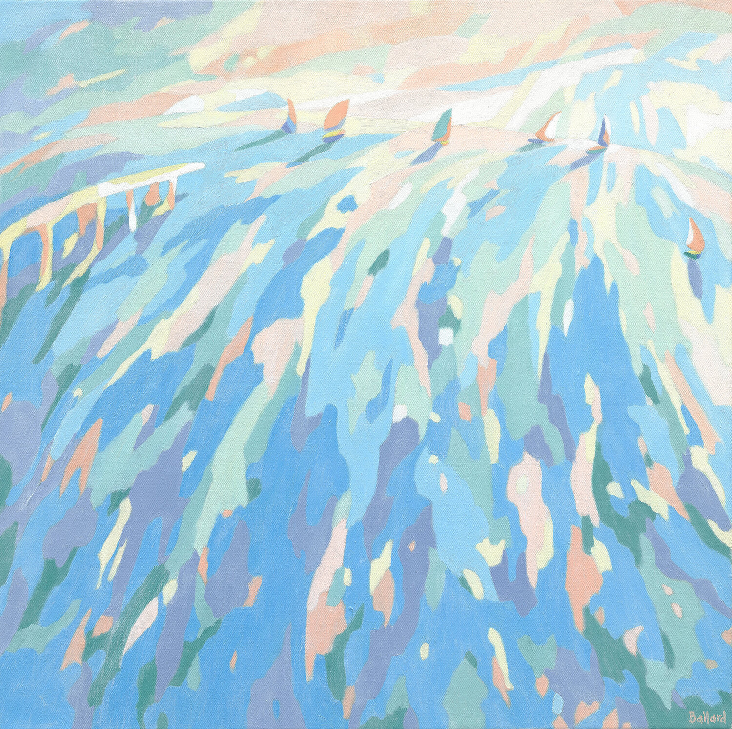Rainbow Regatta Kristine Ballard Original painting for sale
