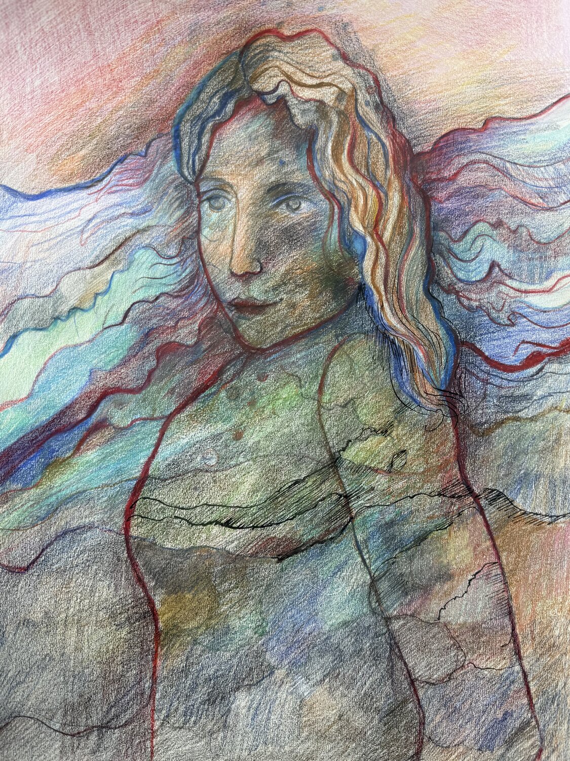 Water and wish Eva Demuth Drawing for sale