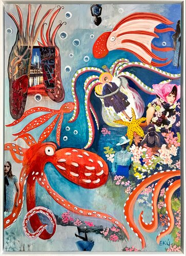 Underwater Love by Eva Maria Kühberger, Painting for Sale on Select