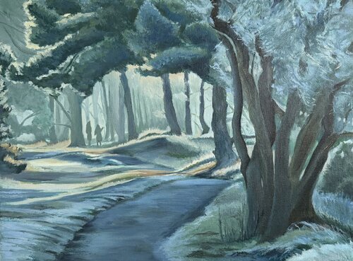 Winter's Retreat by Roman van Gelder, Painting for Sale on Select