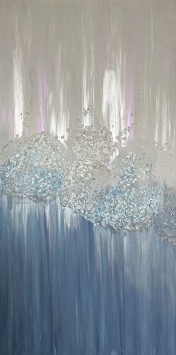 Frosted hydrangeas by Margo Kirago, Painting for Sale on Select