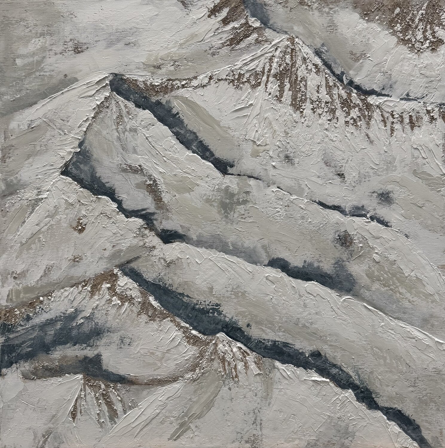 The snowed peaks Margo Kirago Original painting for sale