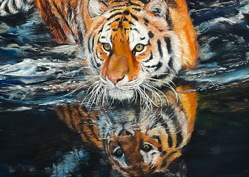 Water Tiger by Wesley Cabral, Painting for Sale on Select