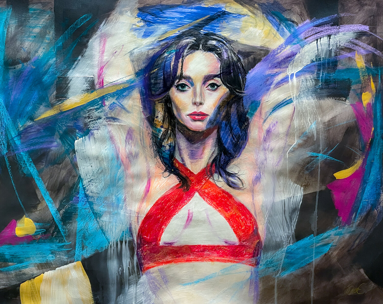 Mind Cuts Hurt More Wesley Cabral Original painting for sale
