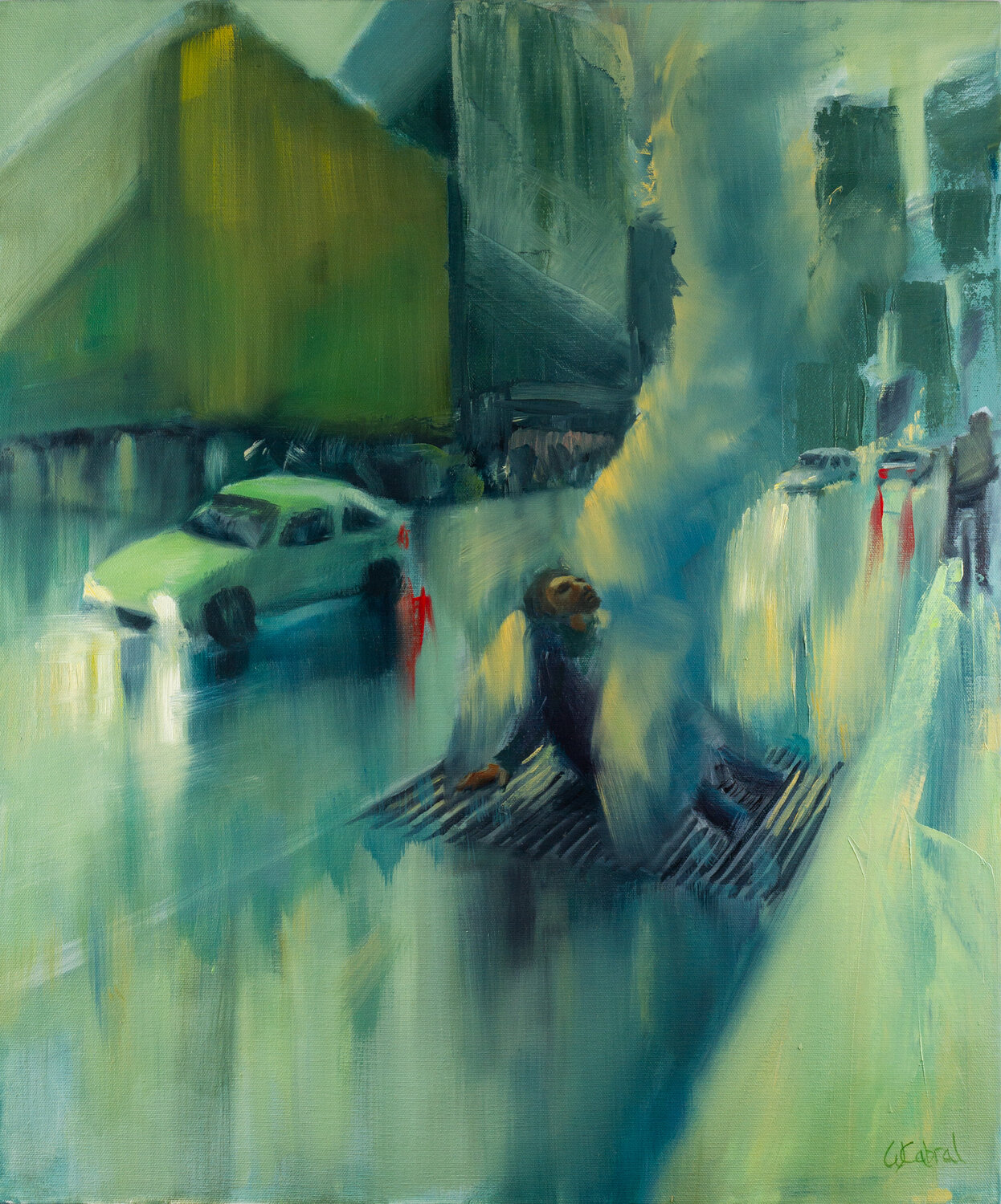 5th St & Jessie December 2023 San Francisco Wesley Cabral Original painting for sale