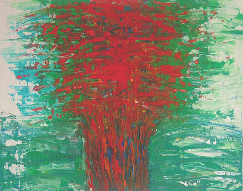 L'ARBRE ROUGE by Maryse BLANC, Painting for Sale on Select