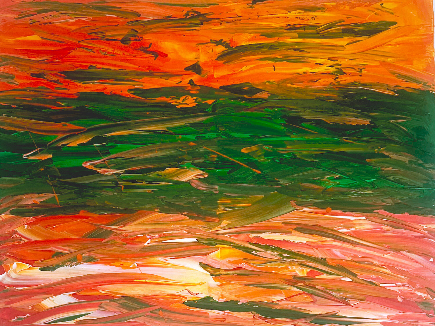 AURORE BOREALE Maryse BLANC Original painting for sale
