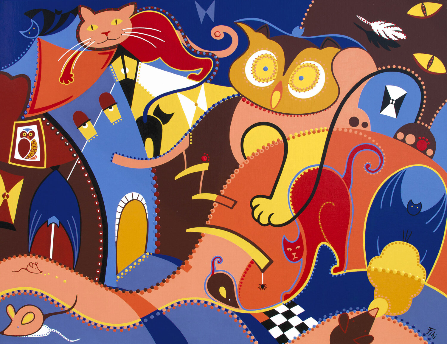 Silent Intruders Dejo Toyist Original painting for sale