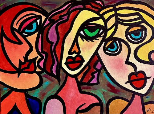 THREE SISTERS by Uli Fischer, Painting for Sale on Select