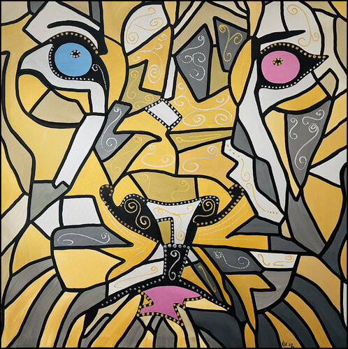GOLDEN LION by Uli Fischer, Painting for Sale on Select
