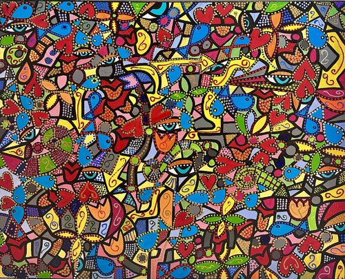 Cubist Carnival by Uli Fischer, Painting for Sale on Select