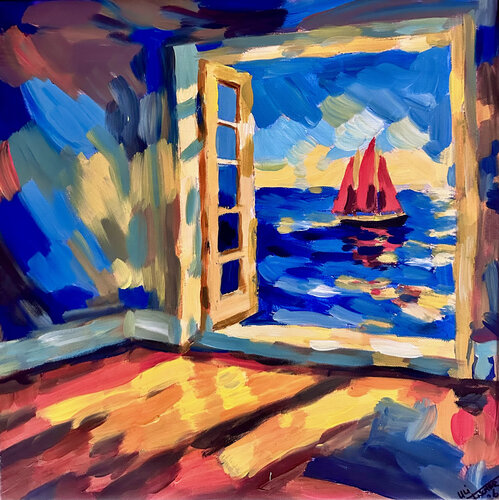 ROOM WITH A VIEW by Uli Fischer, Painting for Sale on Select