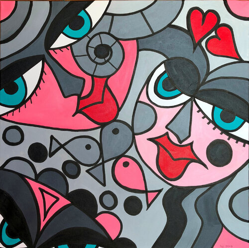 COURIOS EYES by Uli Fischer, Painting for Sale on Select