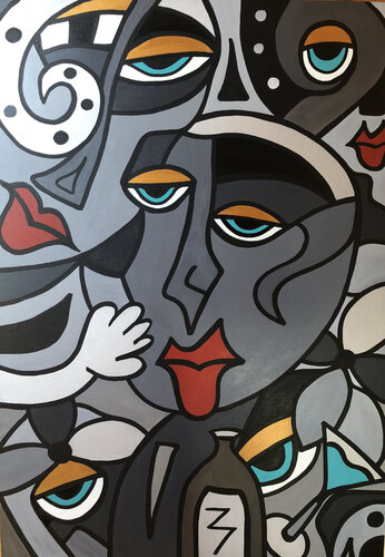 GRAY TEMPTATION by Uli Fischer, Painting for Sale on Select