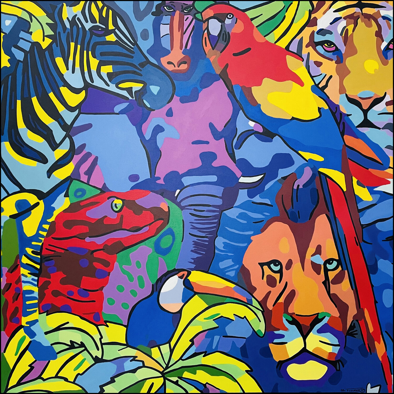 JUNGLE Uli Fischer Original painting for sale