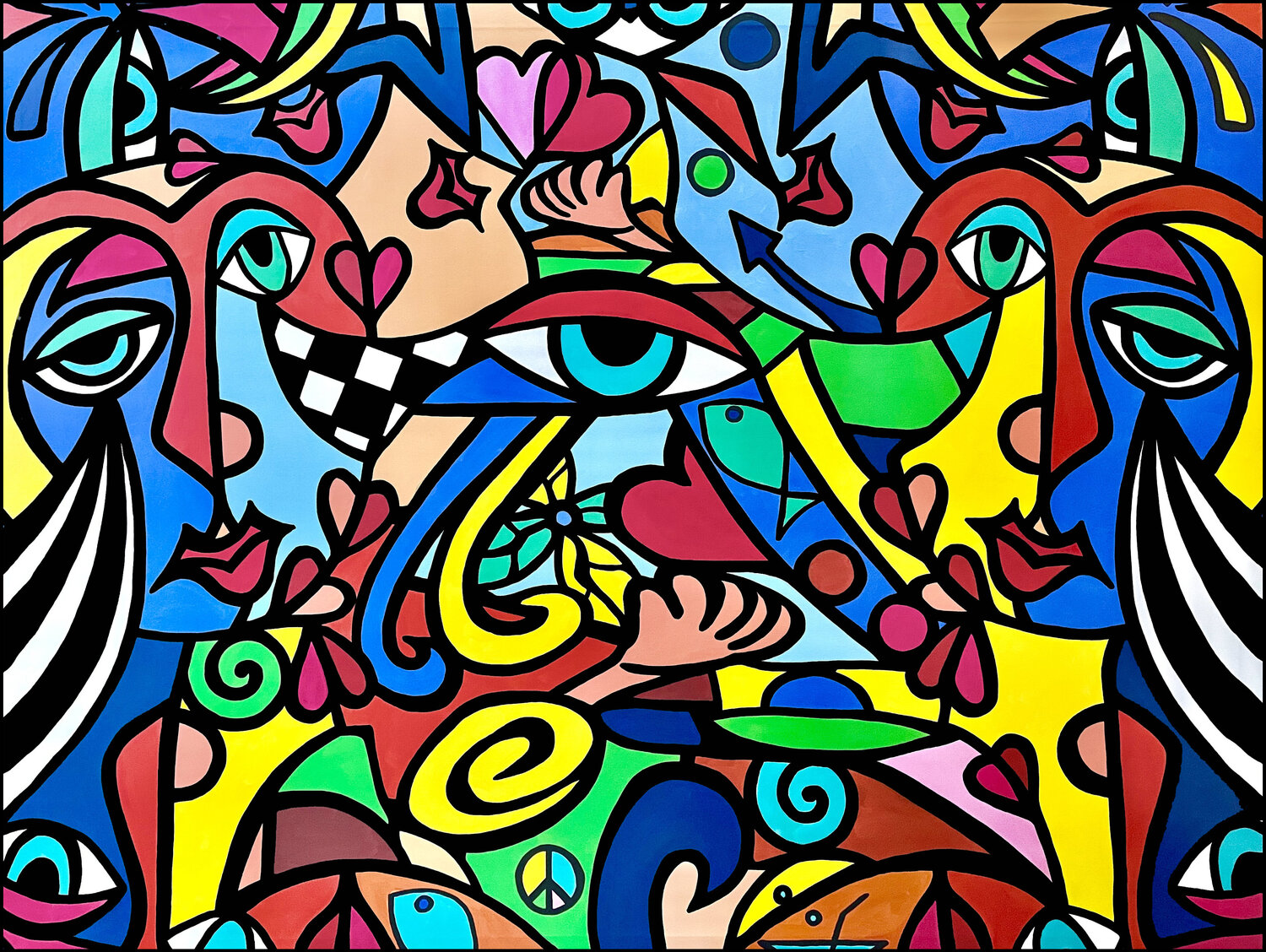 COLORFUL ILLUSION Uli Fischer Original painting for sale