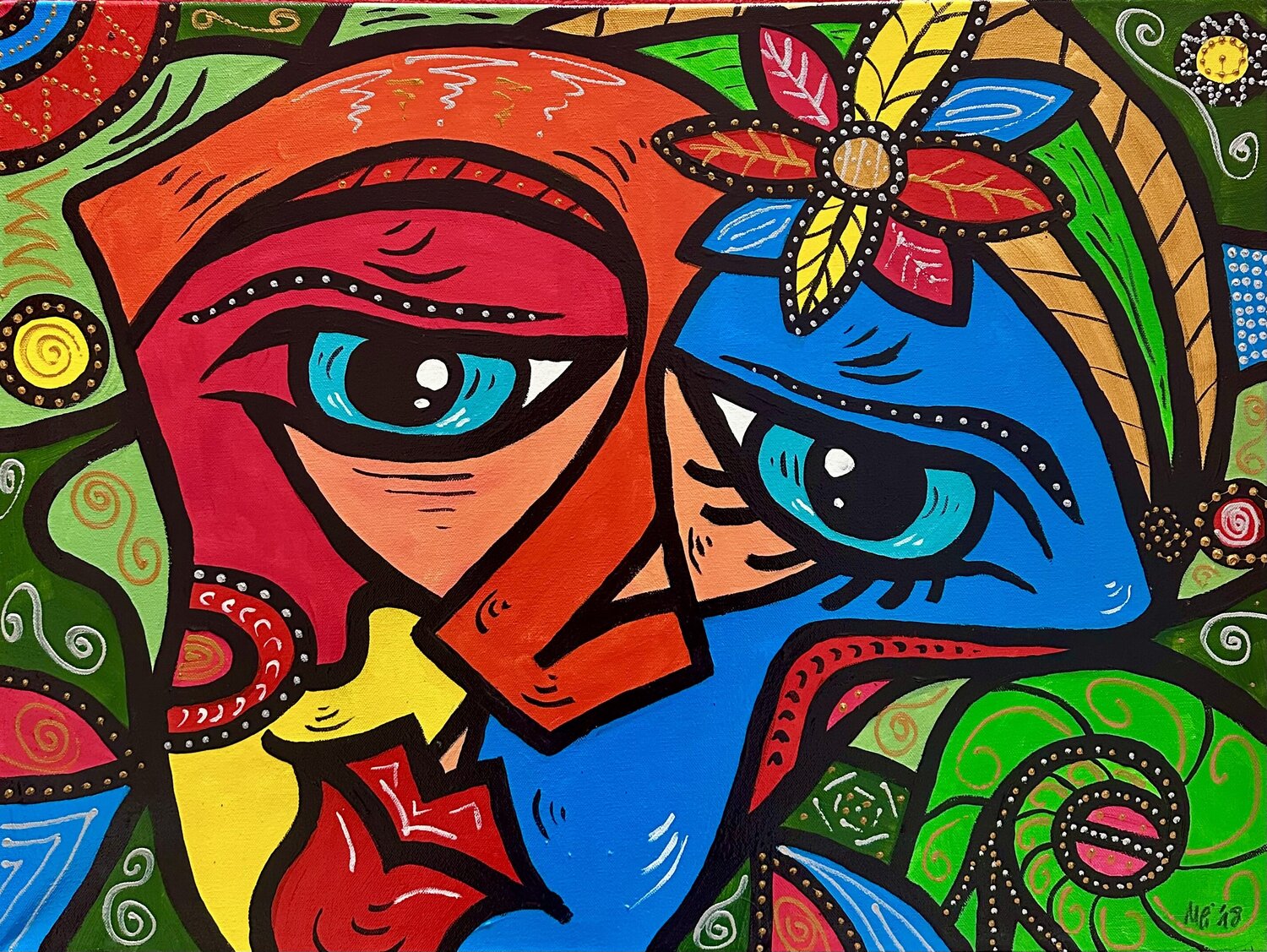 DIE MASKE DER WAHRHEIT Uli Fischer Original painting for sale