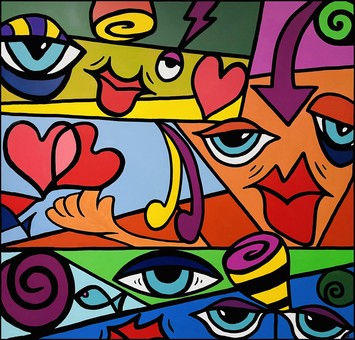 BASE LINE II Uli Fischer Original painting for sale
