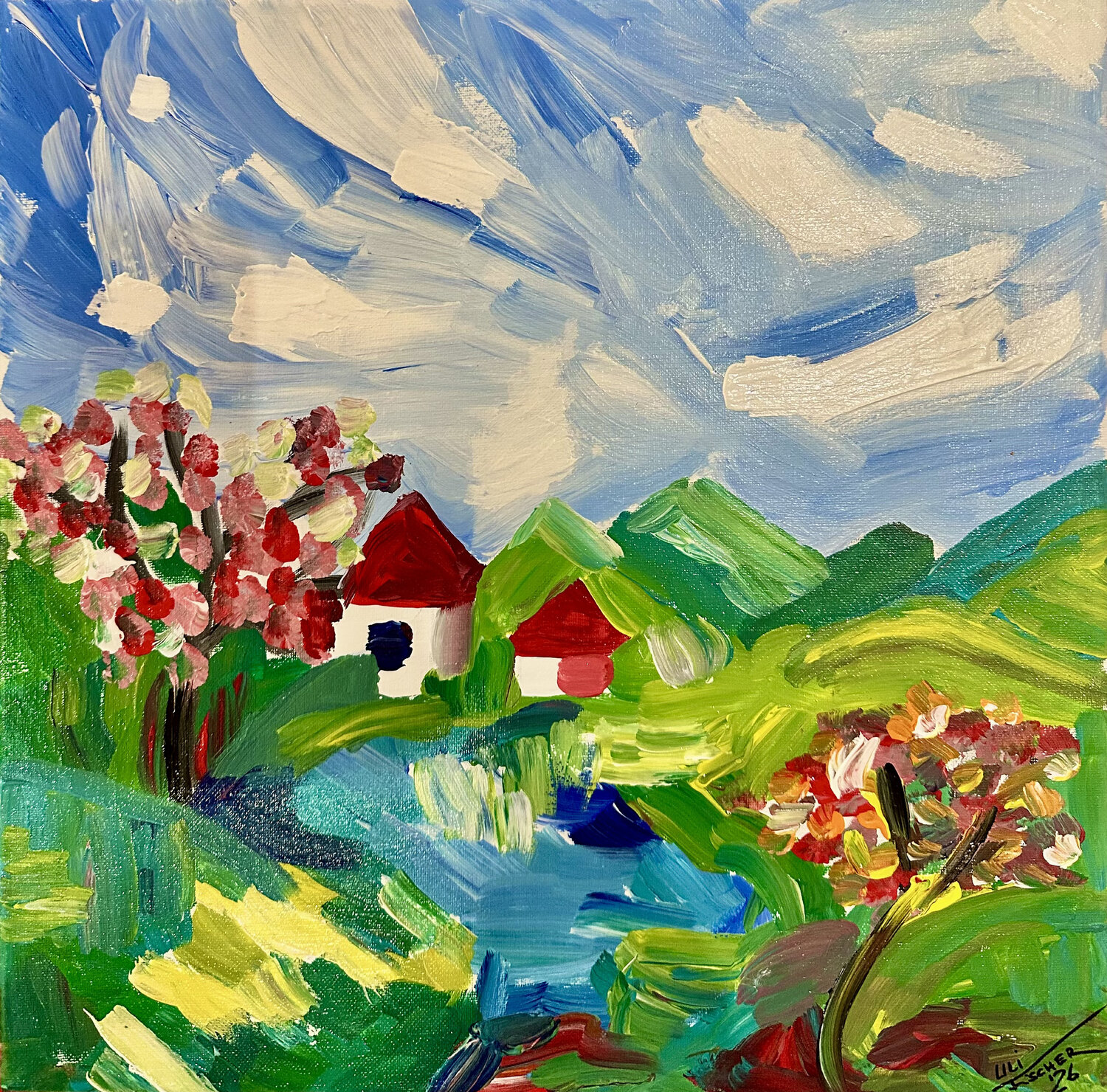 FRAGMENTE DES FRÜHLINGS Uli Fischer Original painting for sale