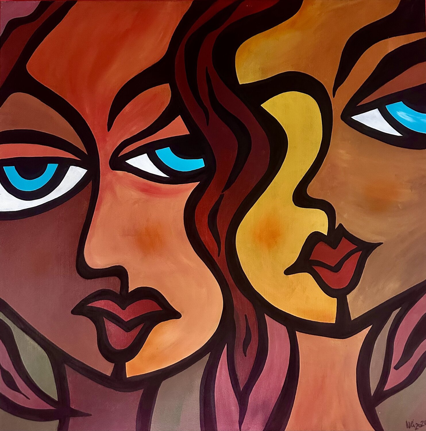 Split Harmony Uli Fischer Original painting for sale