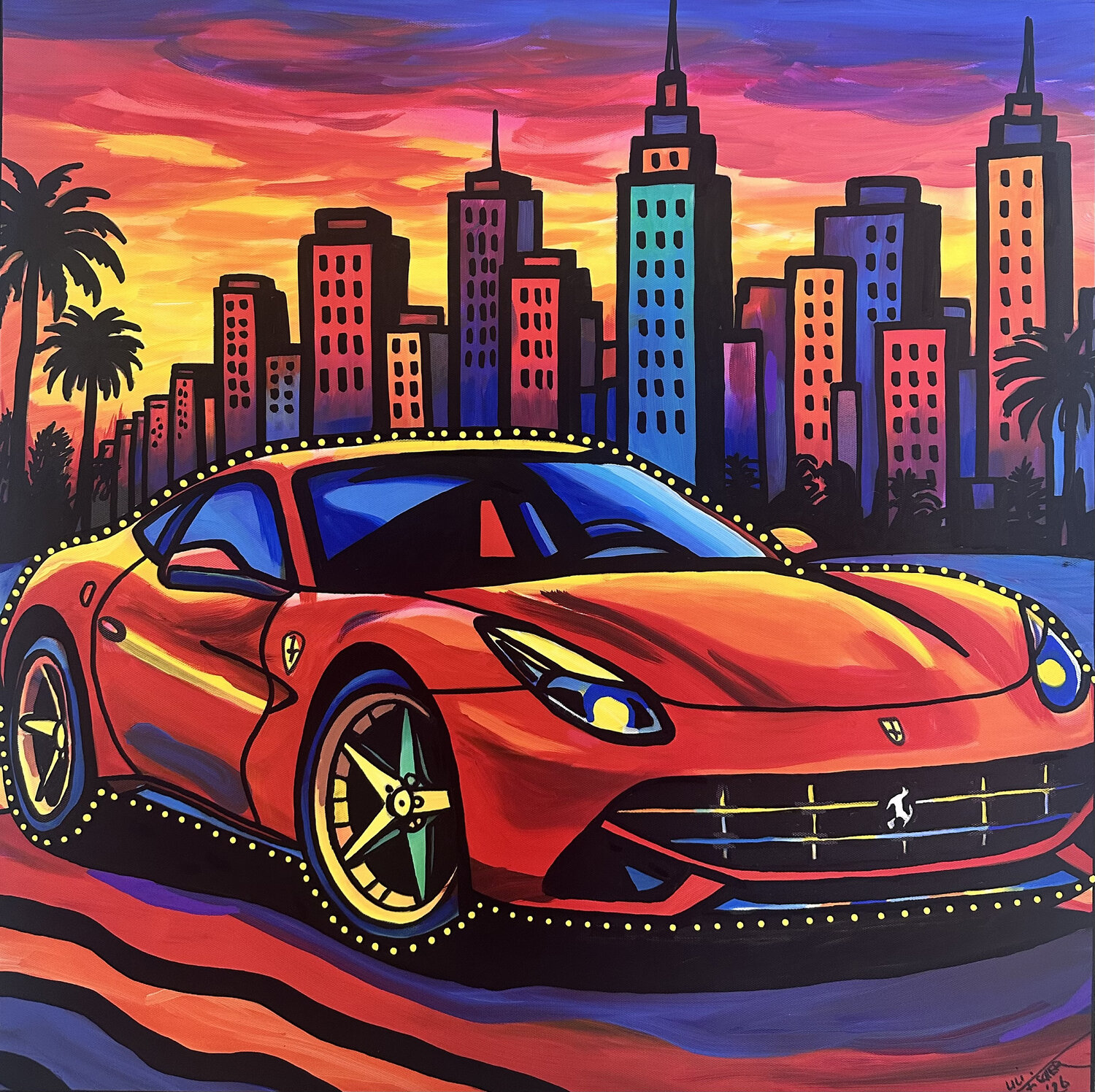CITY PULSE Uli Fischer Original painting for sale