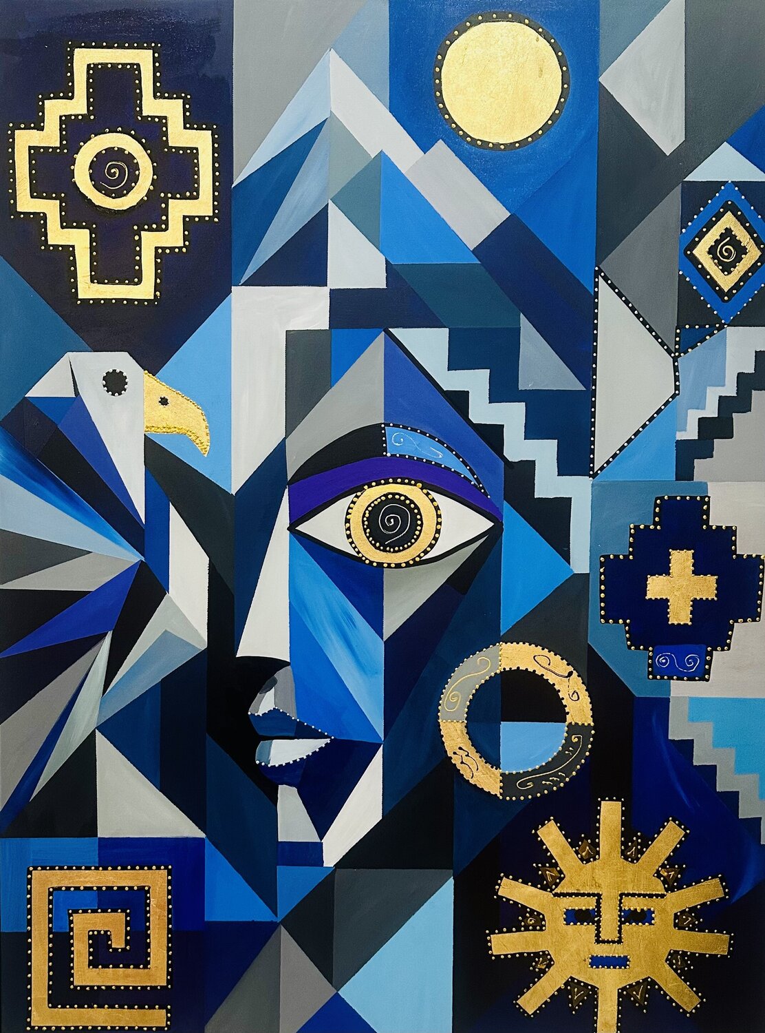 AZTEKENGOLD Uli Fischer Original painting for sale