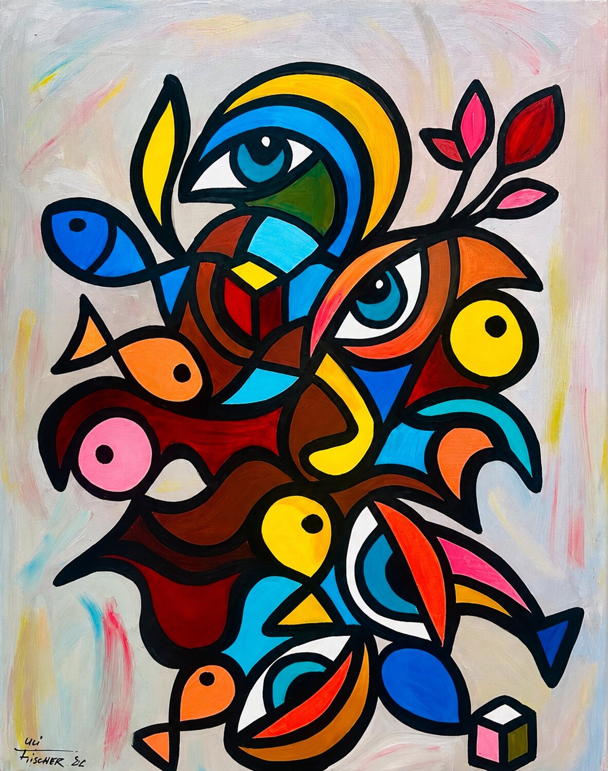 VITA IN COLORE Uli Fischer Original painting for sale