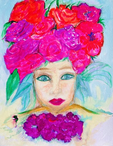 Floraisons intérieures - L'oubliée des saisons by Sylvie Pulur, Painting for Sale on Select