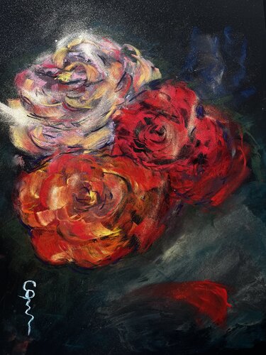 Floraison nocturne by Sylvie Pulur, Drawing for Sale on Select