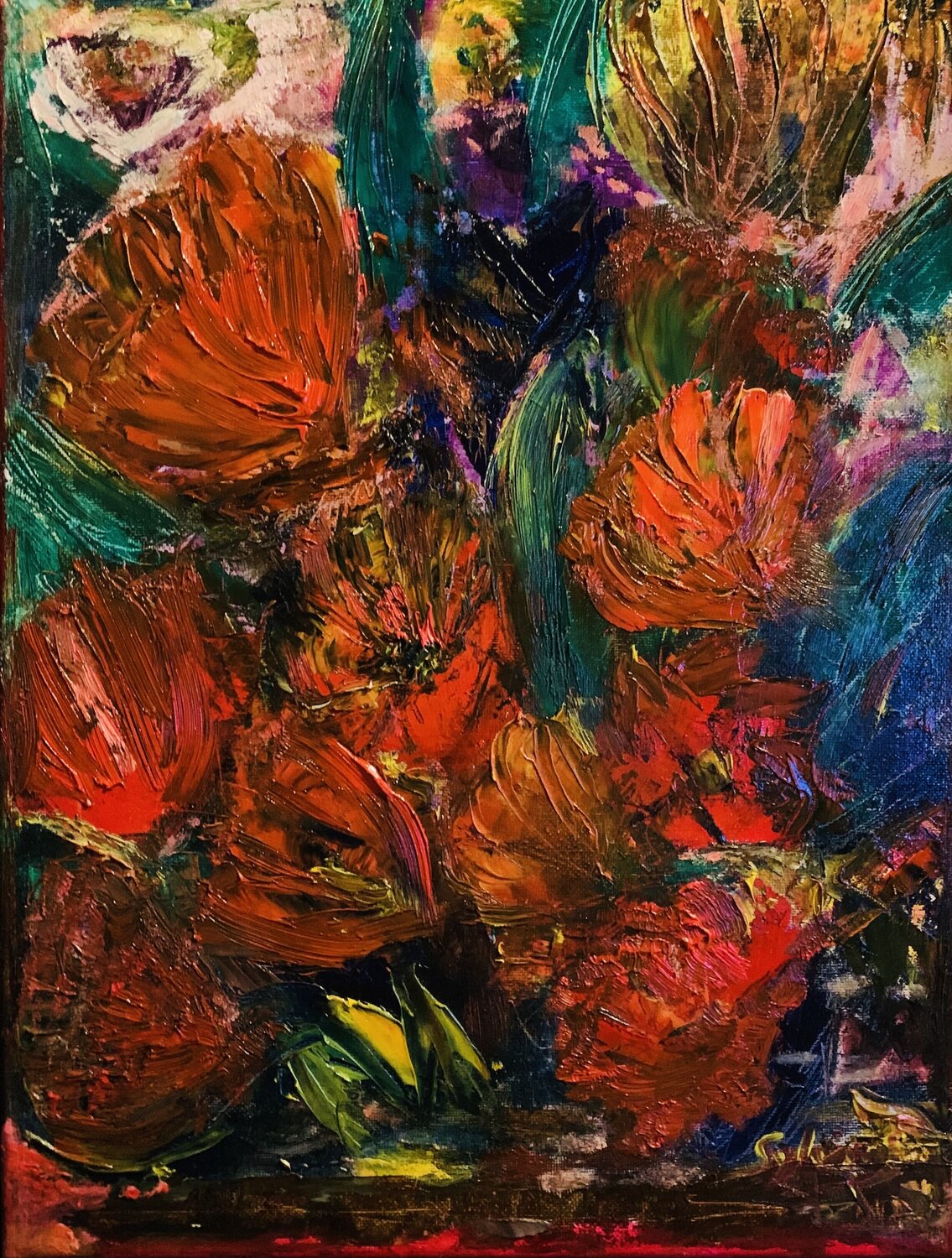 Fusion - Explosion Florale Sylvie Pulur Original painting for sale