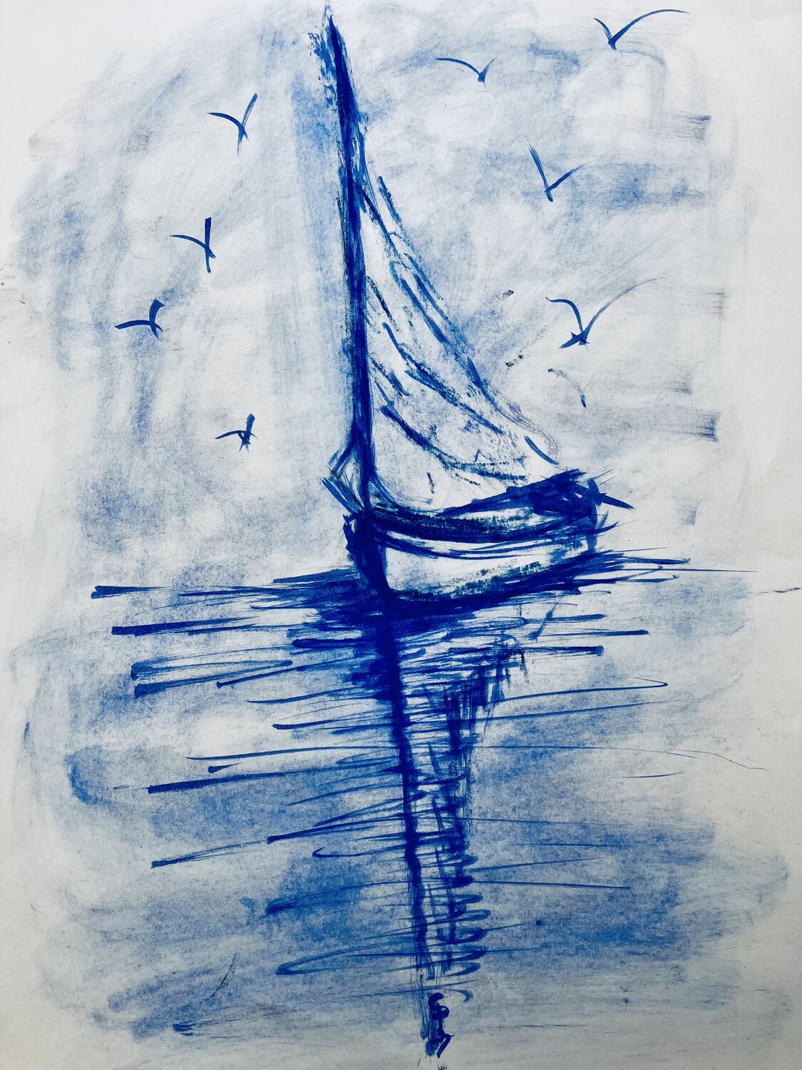 Echos Marins - Mémoire d'Azur Sylvie Pulur Drawing for sale