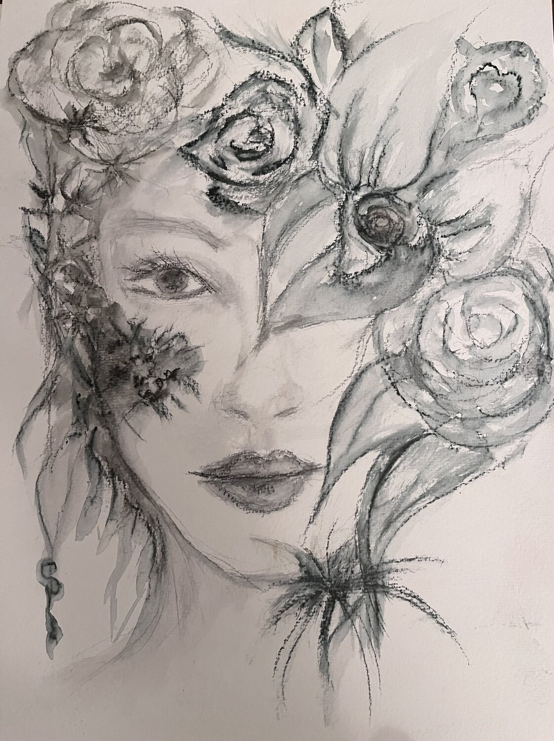Entre ombre et lumière Sylvie Pulur Drawing for sale