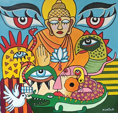 Méditation sauvage by Henri Wojcik, Painting for Sale on Select