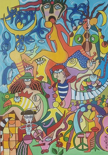 Folie des regards by Henri Wojcik, Painting for Sale on Select