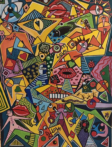 Explosion d'amour by Henri Wojcik, Painting for Sale on Select