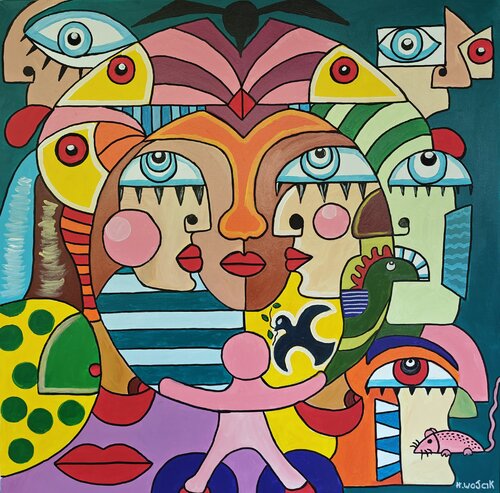 Regards célestes by Henri Wojcik, Painting for Sale on Select