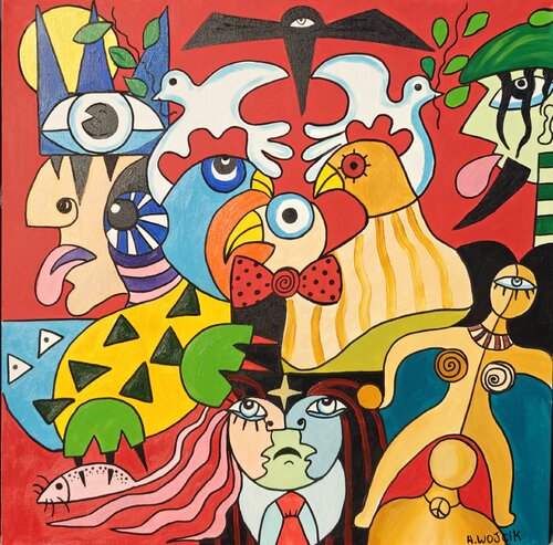 Univers en paix by Henri Wojcik, Painting for Sale on Select