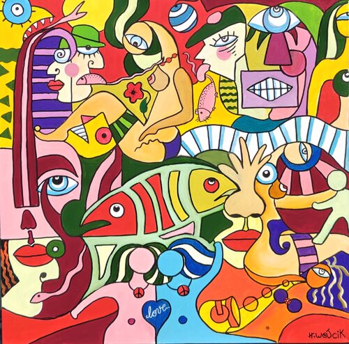 Monde déjanté by Henri Wojcik, Painting for Sale on Select