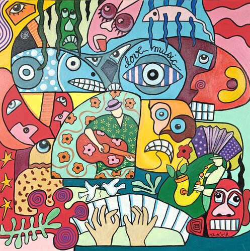 Love Music by Henri Wojcik, Painting for Sale on Select