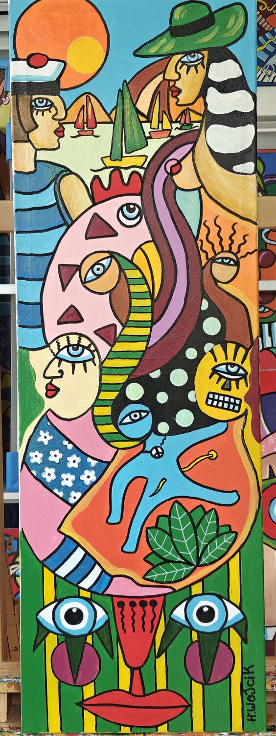 Marin et chimères Henri Wojcik Original painting for sale